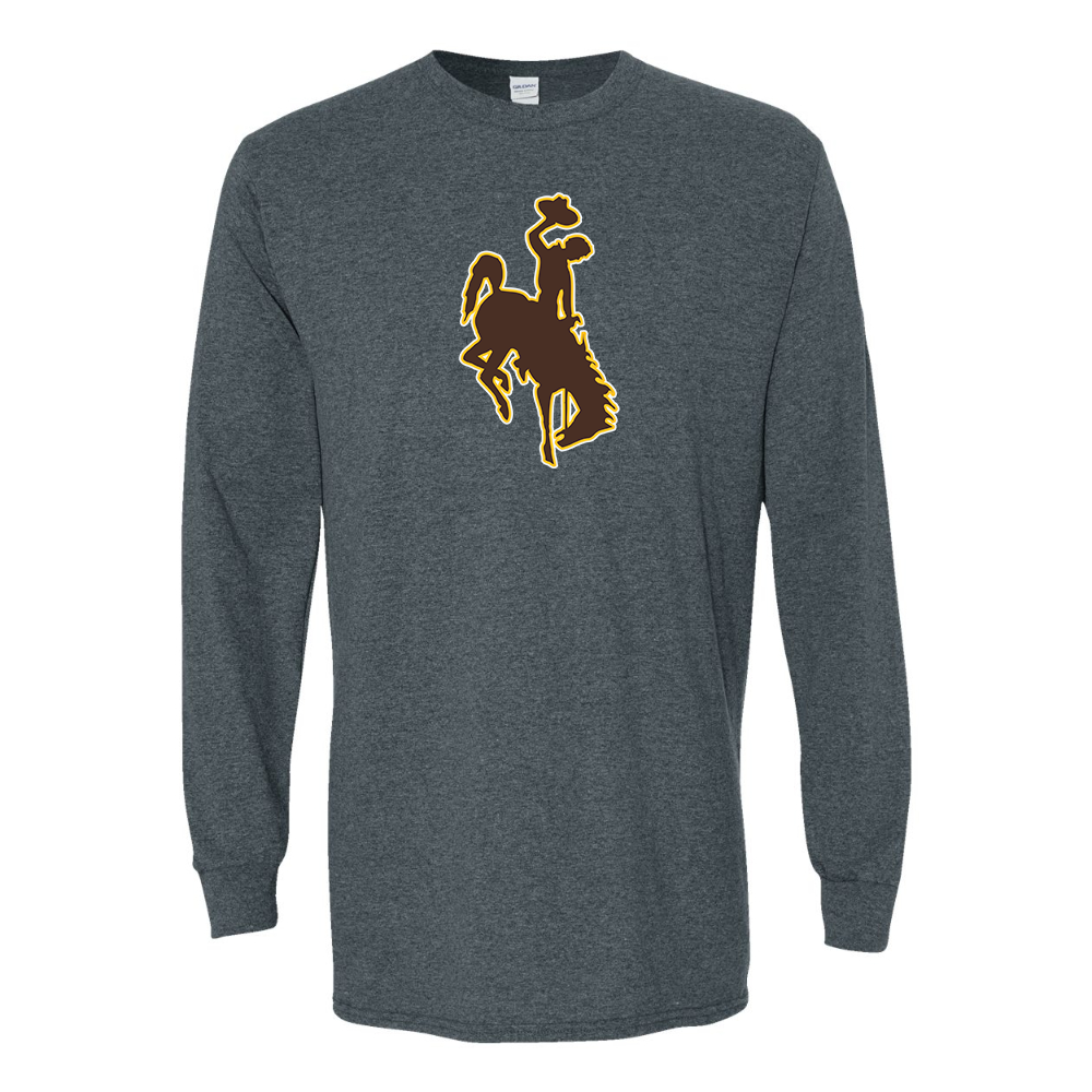 Men's Wyoming Cowboys Gildan Heavy Cotton Long Sleeve T-Shirt