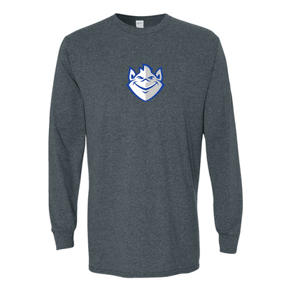 Men's Saint Louis Billikens Logo Gildan Heavy Cotton Long Sleeve T-Shirt
