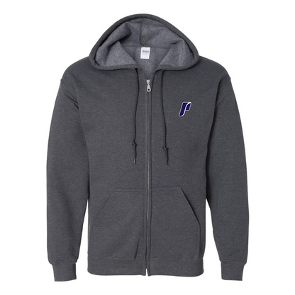 Men's Portland Pilots Logo Gildan  Heavy Blend Full Zip Hooded Sweatshirt