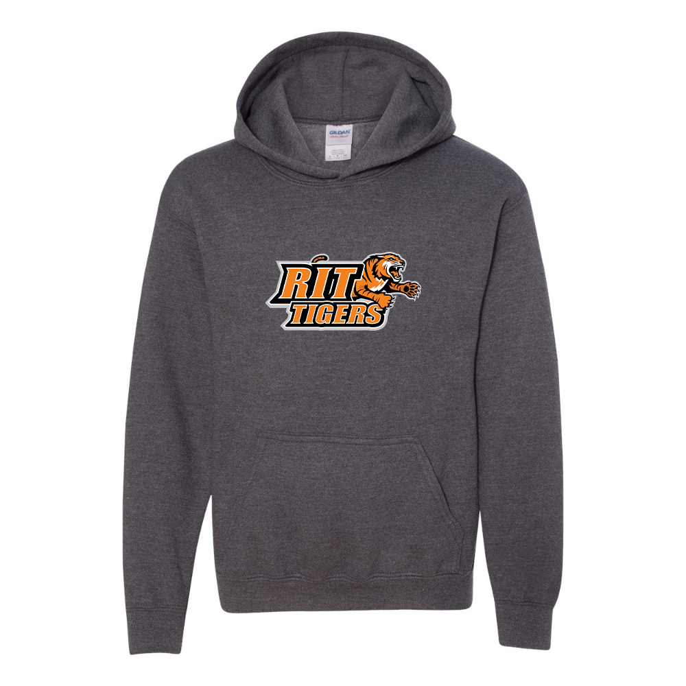 Youth RIT Tigers Logo Gildan Heavy Blend  Hooded Sweatshirt