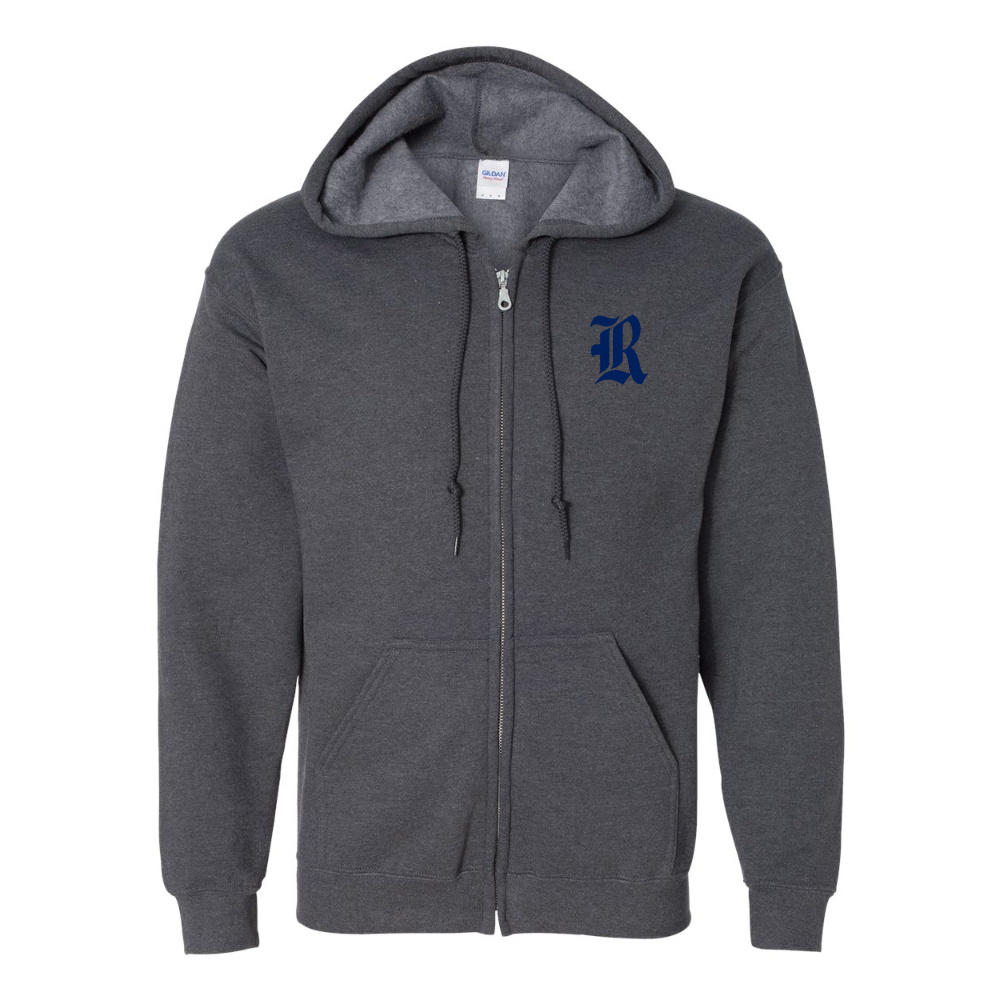 Men's Rice Owls Logo Gildan  Heavy Blend Full Zip Hooded Sweatshirt