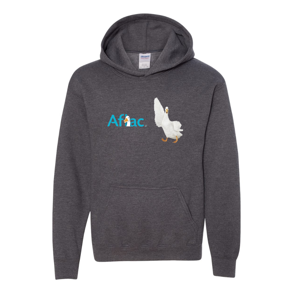 Youth Aflac Logo and Duck Gildan Heavy Blend  Hooded Sweatshirt