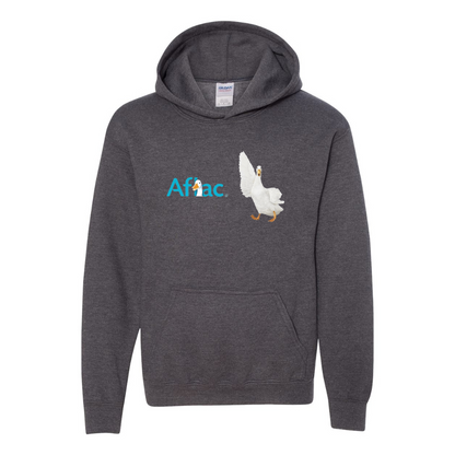 Youth Aflac Logo and Duck Gildan Heavy Blend  Hooded Sweatshirt