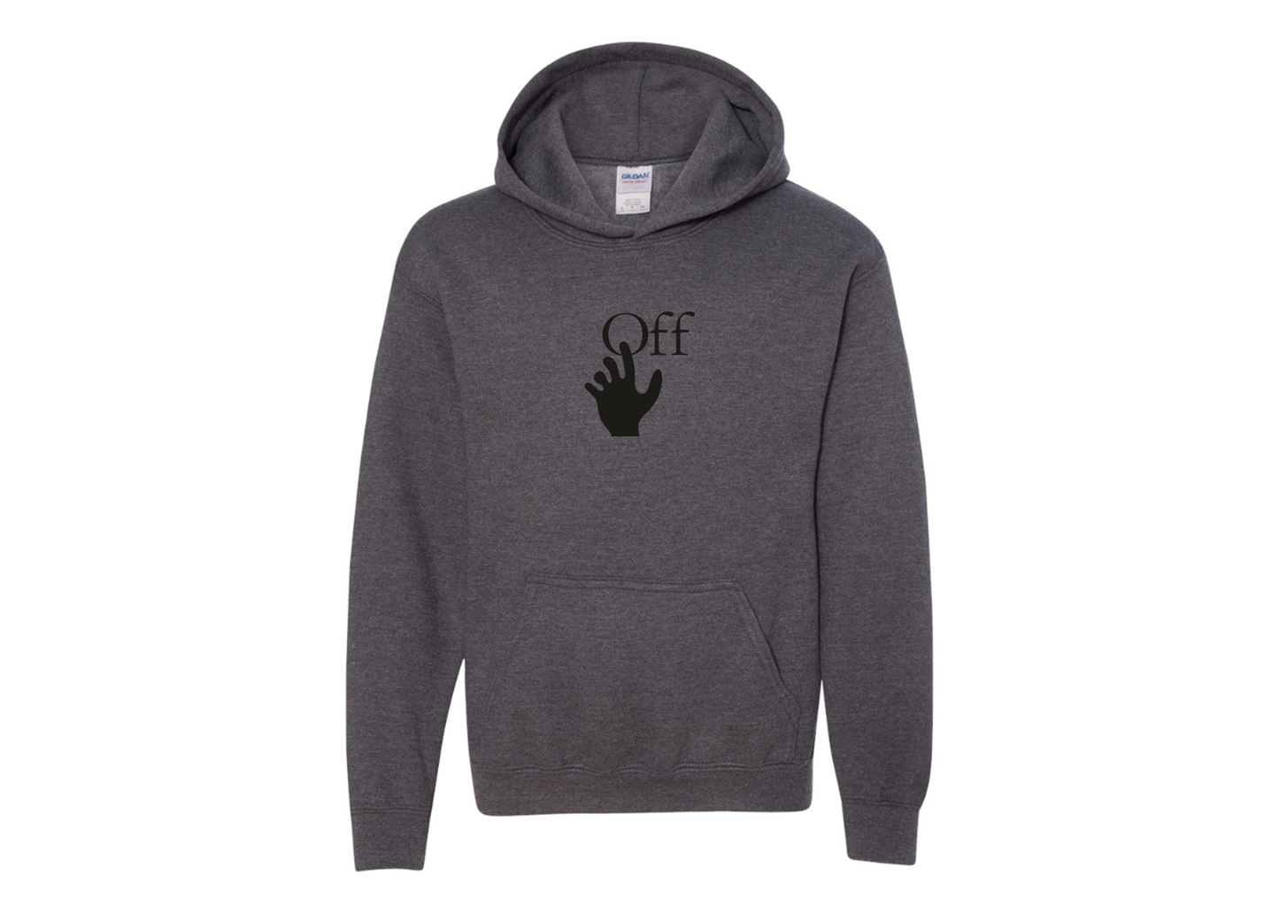 Youth Off-White Hand Gildan Heavy Blend  Hooded Sweatshirt