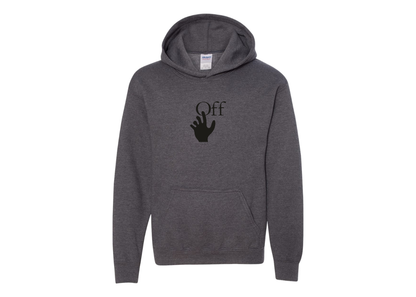 Youth Off-White Hand Gildan Heavy Blend  Hooded Sweatshirt