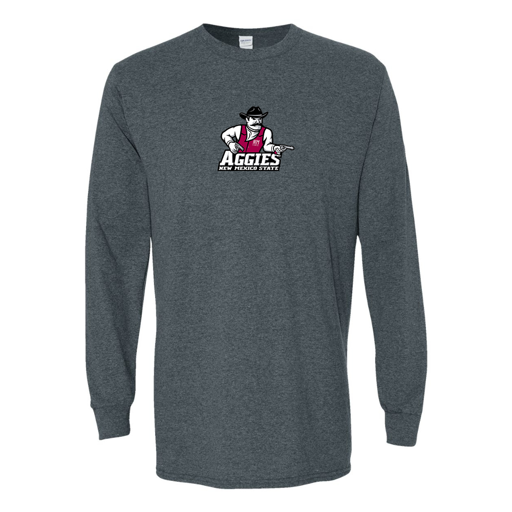 Men's Aggies New Mexico State Logo Gildan Heavy Cotton Long Sleeve T-Shirt