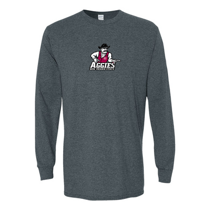 Men's Aggies New Mexico State Logo Gildan Heavy Cotton Long Sleeve T-Shirt
