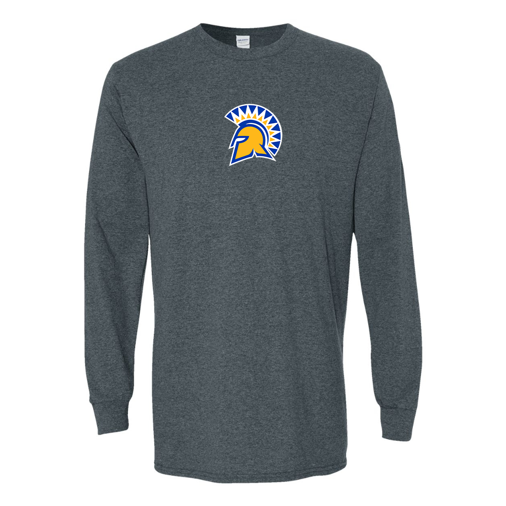 Men's San Jose State Spartans Logo Gildan Heavy Cotton Long Sleeve T-Shirt