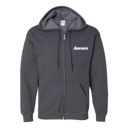 Men's Aaron_s Logo Gildan  Heavy Blend Full Zip Hooded Sweatshirt