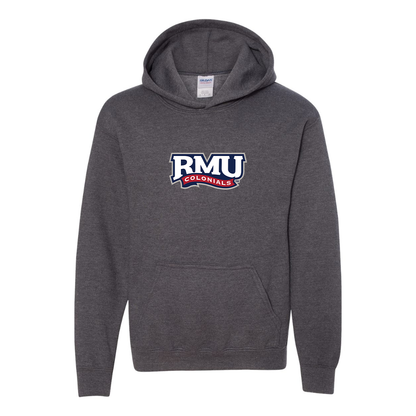 Youth Robert Morris Colonials Logo Gildan Heavy Blend  Hooded Sweatshirt