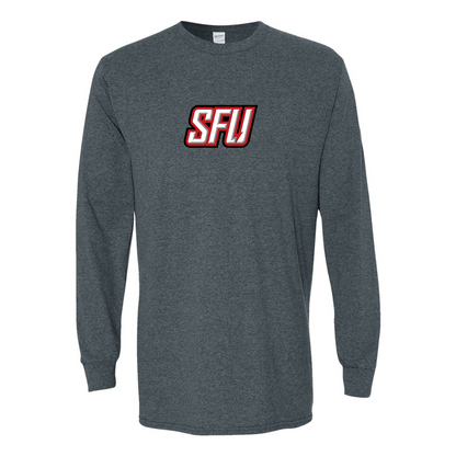 Men's Saint Francis Red Flash Logo Gildan Heavy Cotton Long Sleeve T-Shirt
