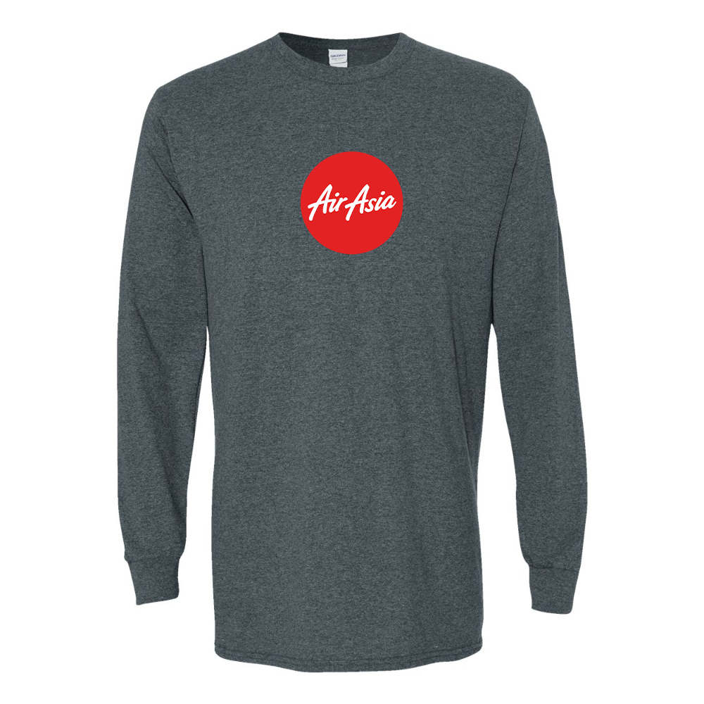 Men's Air Asia Logo Gildan Heavy Cotton Long Sleeve T-Shirt