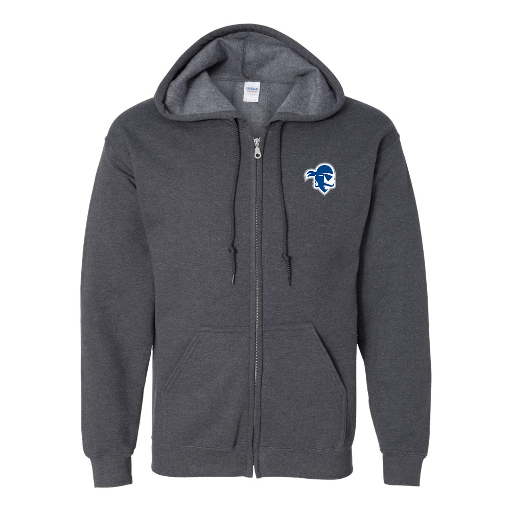 Men's Seton Hall Pirates Logo Gildan  Heavy Blend Full Zip Hooded Sweatshirt