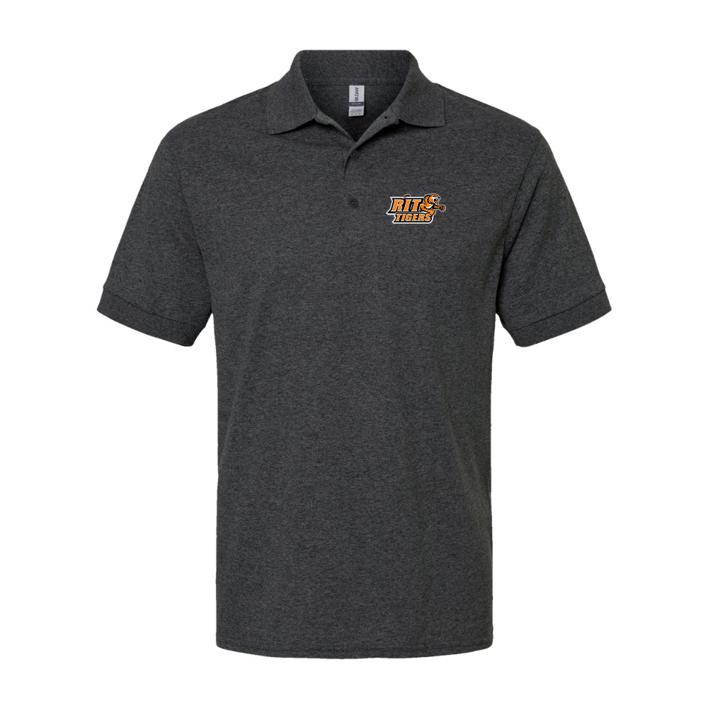 Men's RIT Tigers Logo Gildan Dry Blend Jersey Polo