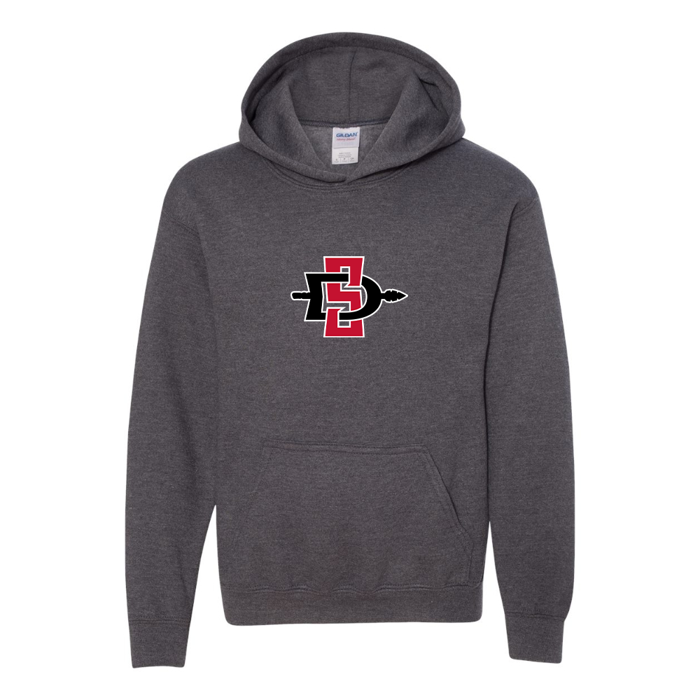 Youth San Diego State Aztecs Logo Gildan Heavy Blend  Hooded Sweatshirt