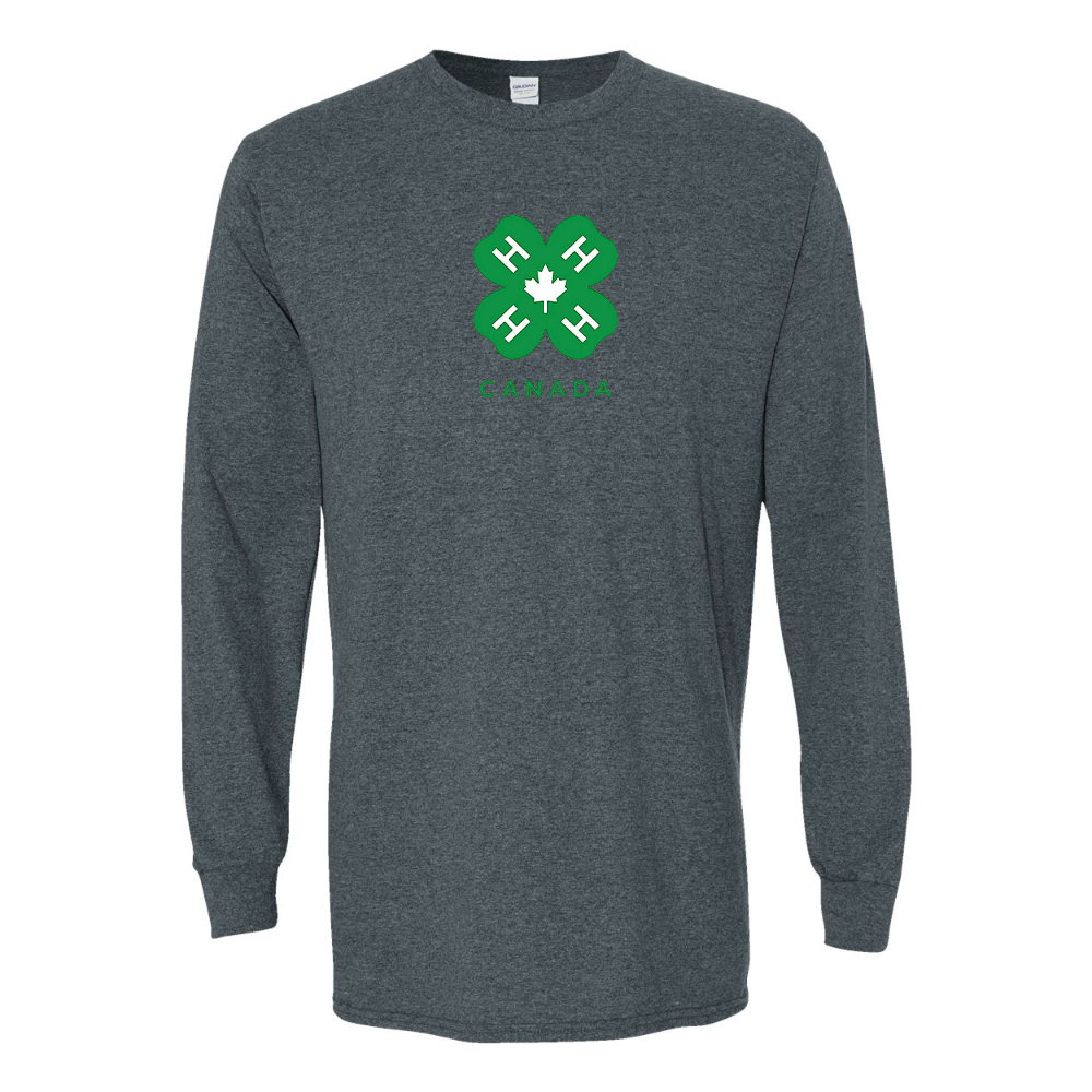 Men's 4H Canada Logo Gildan Heavy Cotton Long Sleeve T-Shirt