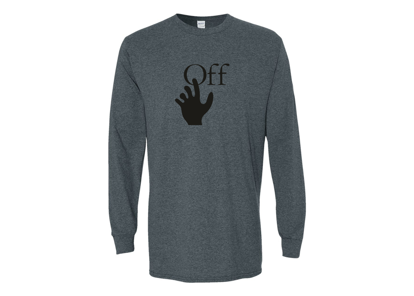 Men's Off-White Hand Gildan Heavy Cotton Long Sleeve T-Shirt