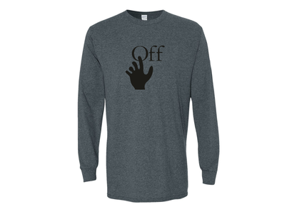 Men's Off-White Hand Gildan Heavy Cotton Long Sleeve T-Shirt
