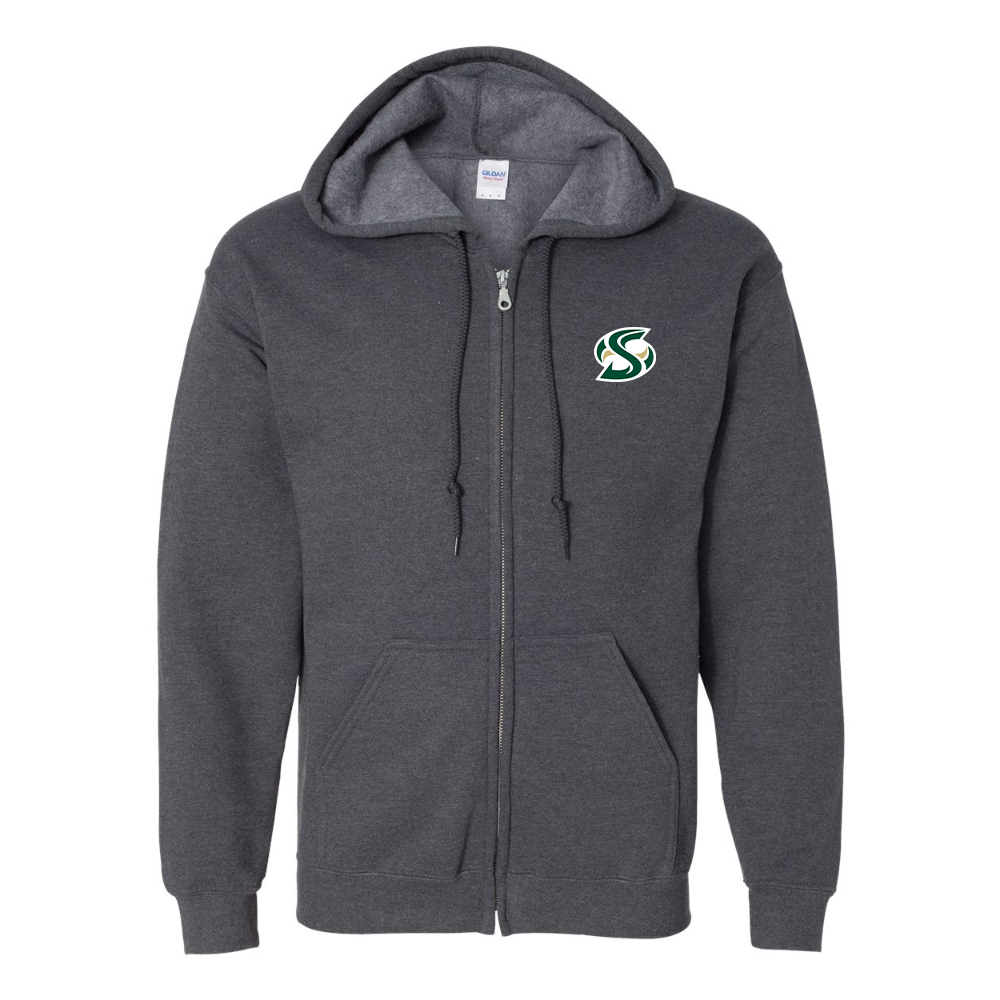 Men's Sacramento State Hornets Logo  Gildan  Heavy Blend Full Zip Hooded Sweatshirt