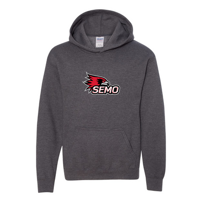 Youth SEMO Redhawks Logo Gildan Heavy Blend  Hooded Sweatshirt
