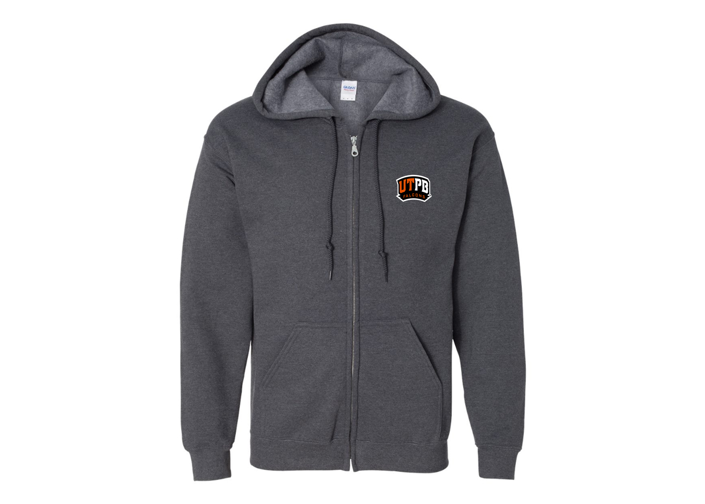Men's UTPB Falcons Gildan Heavy Blend Full Zip Hooded Sweatshirt