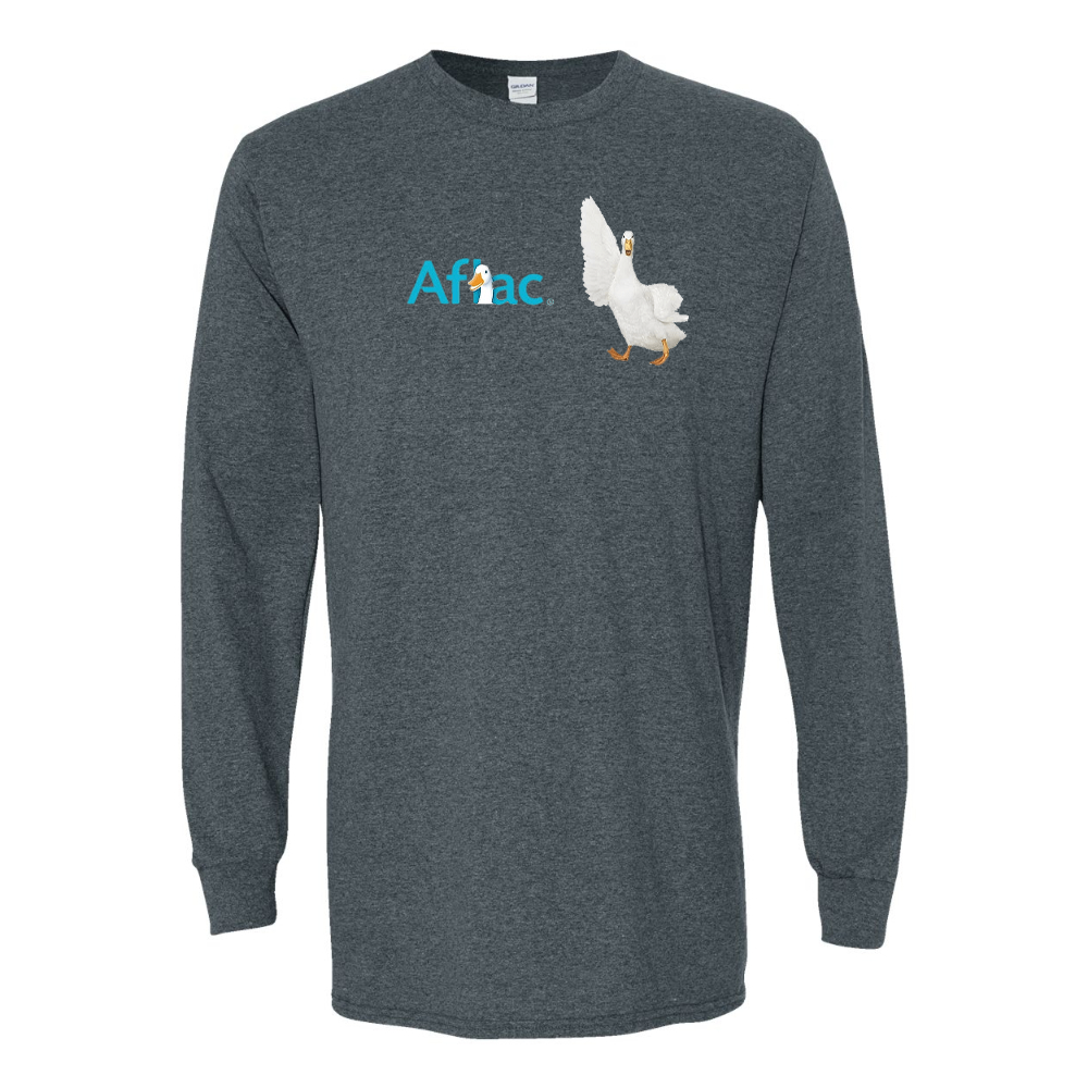 Men's Aflac Logo and Duck Gildan Heavy Cotton Long Sleeve T-Shirt