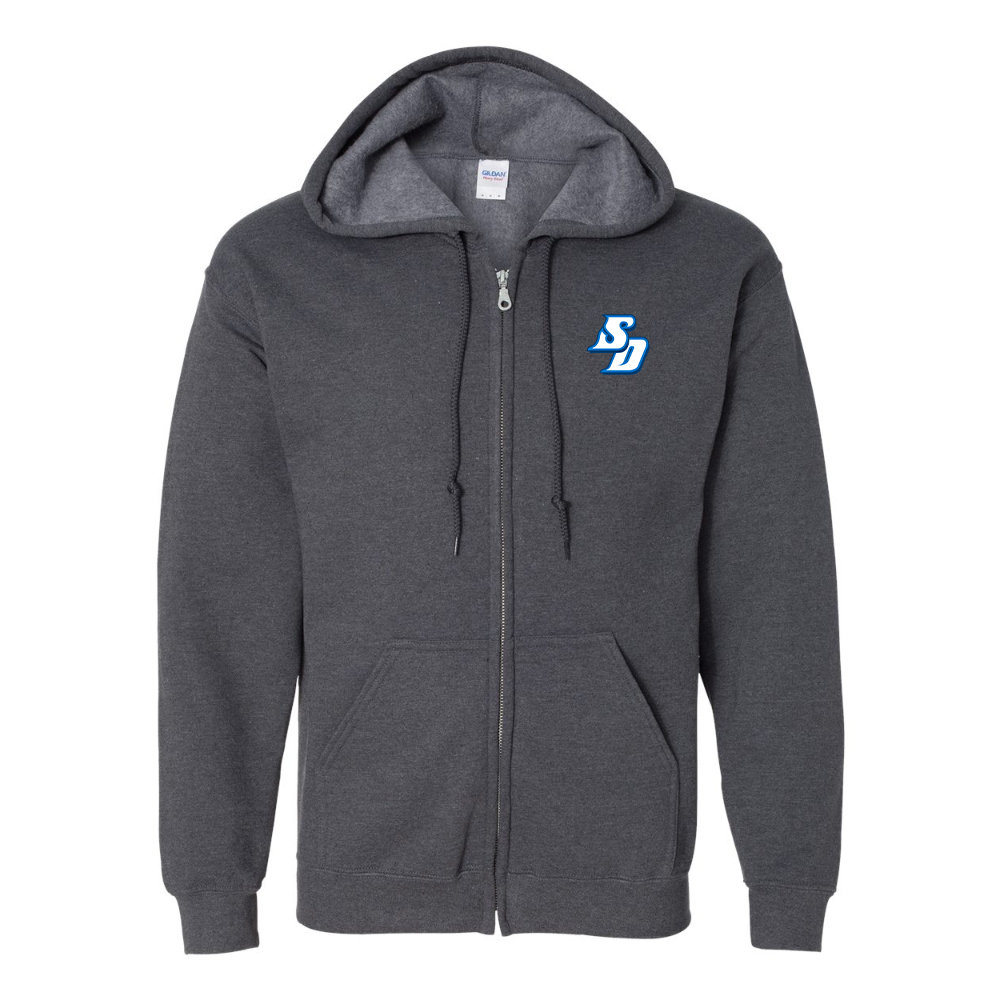 Men's San Diego Toreros Logo Gildan  Heavy Blend Full Zip Hooded Sweatshirt