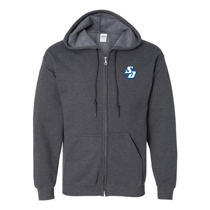 Men's San Diego Toreros Logo Gildan  Heavy Blend Full Zip Hooded Sweatshirt