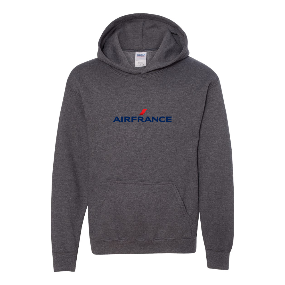 Youth Air France Logo Gildan Heavy Blend  Hooded Sweatshirt