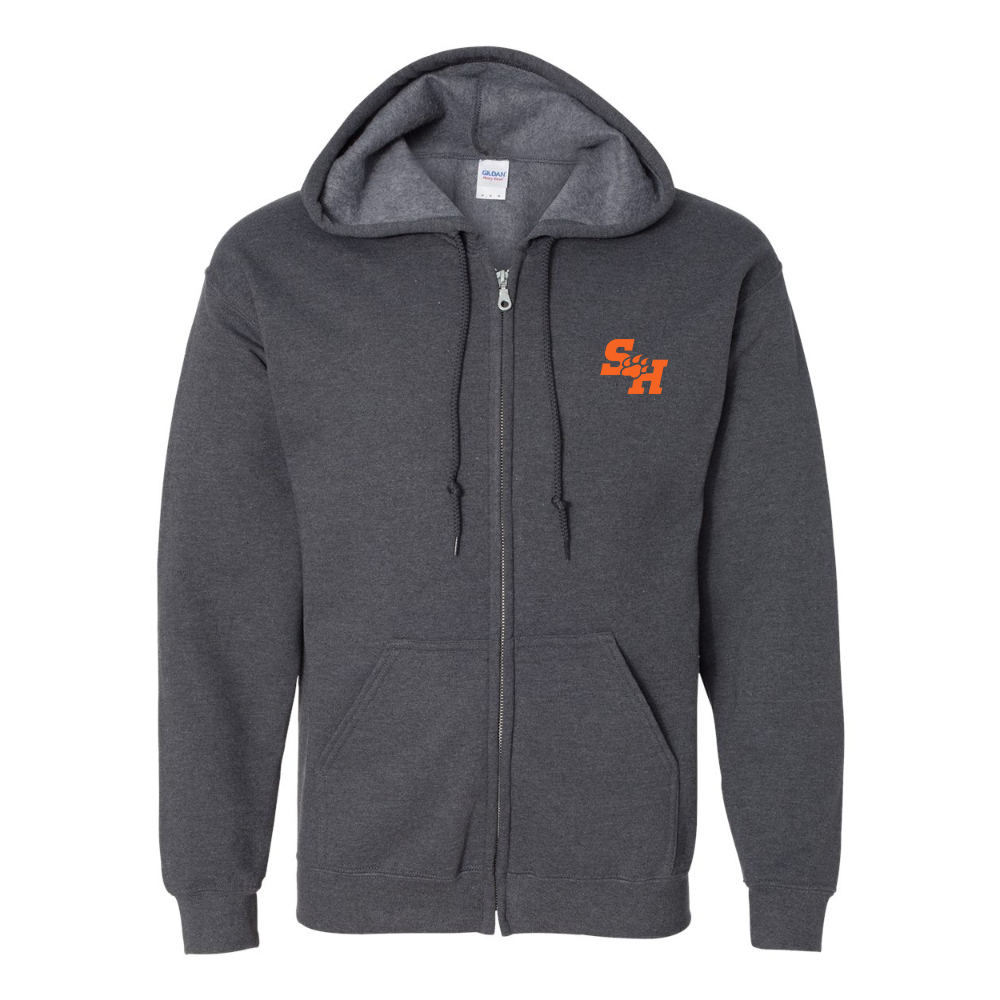 Men's Sam Houston State Bearkats Logo Gildan  Heavy Blend Full Zip Hooded Sweatshirt