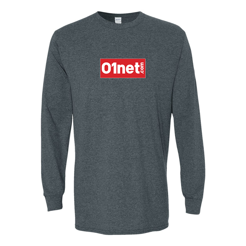 Men's 01net Logo Gildan Heavy Cotton Long Sleeve T-Shirt
