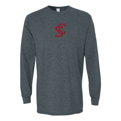 Men's Santa Clara Broncos Logo Gildan Heavy Cotton Long Sleeve T-Shirt