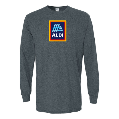 Men's Aldi Logo Gildan Heavy Cotton Long Sleeve T-Shirt