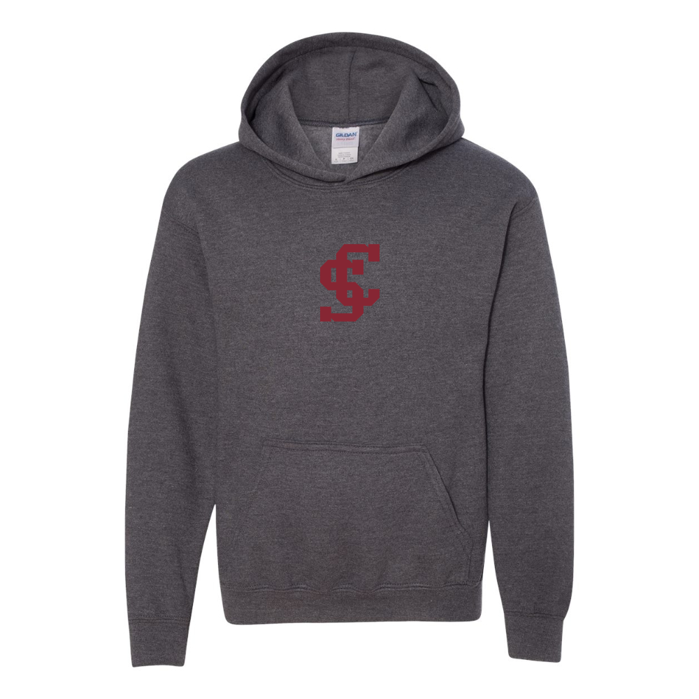 Youth Santa Clara Broncos Logo  Gildan Heavy Blend  Hooded Sweatshirt