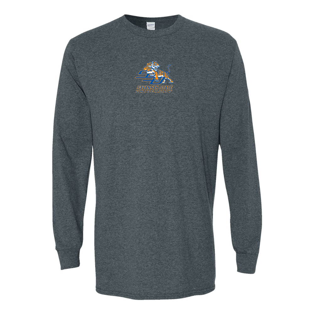 Men's Savannah State Tigers Logo Gildan Heavy Cotton Long Sleeve T-Shirt