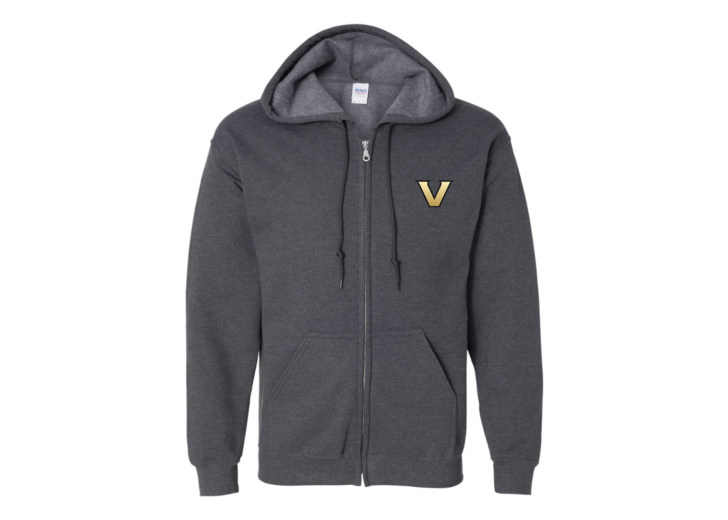 Men's Vanderbilt Commodores Gildan  Heavy Blend Full Zip Hooded Sweatshirt