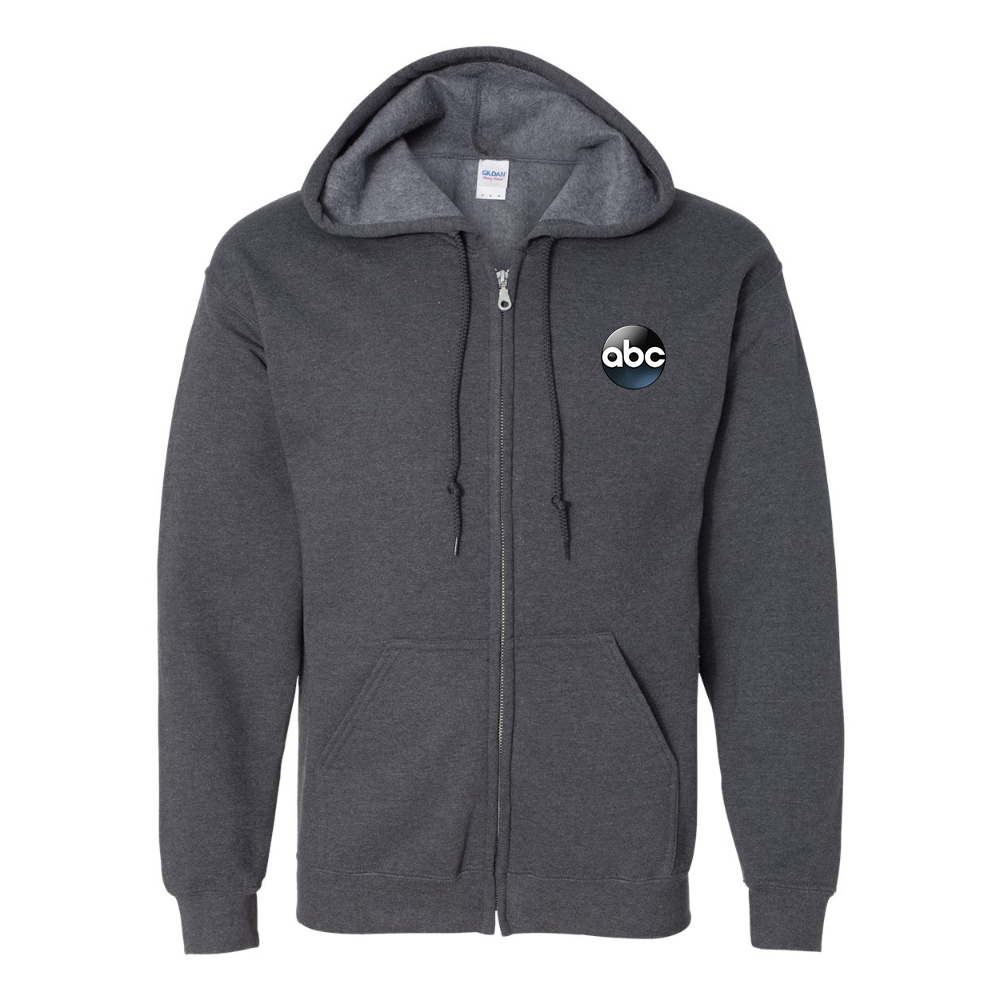 Men's Abc Logo Gildan  Heavy Blend Full Zip Hooded Sweatshirt