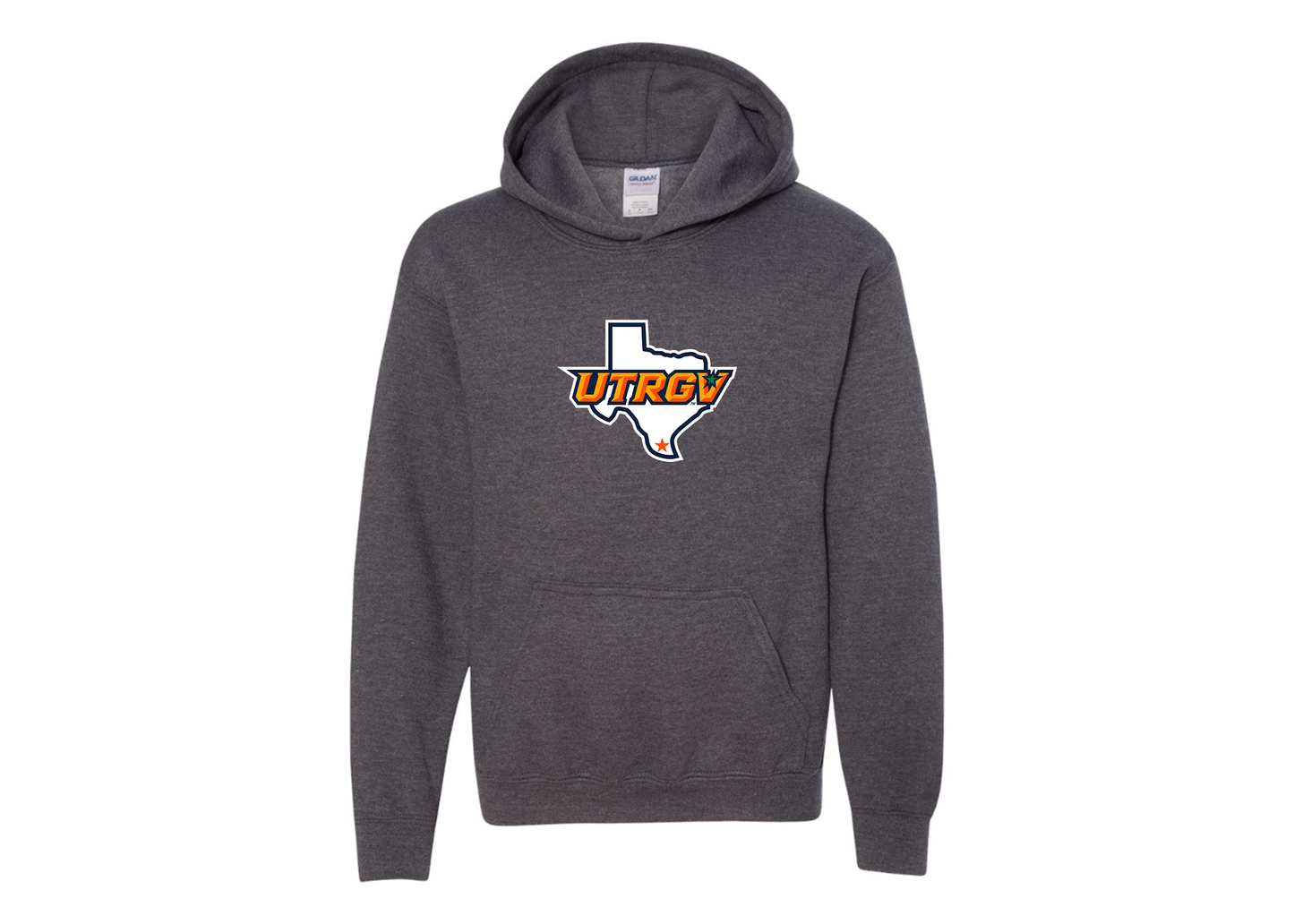 Youth UTRGV Vaqueros Gildan Heavy Blend  Hooded Sweatshirt