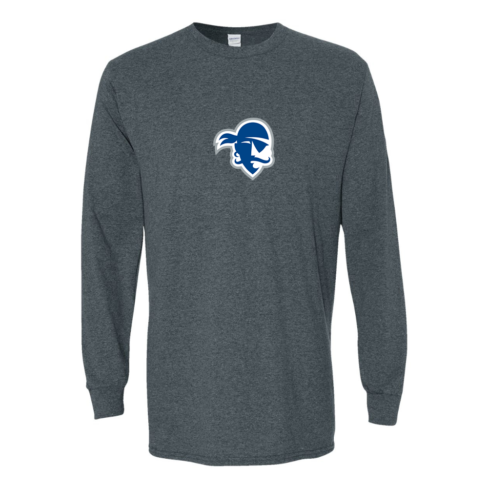 Men's Seton Hall Pirates Logo Gildan Heavy Cotton Long Sleeve T-Shirt