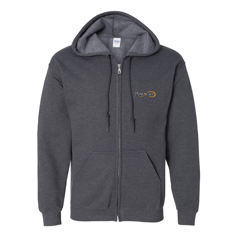 Men's Runescape Logo Gildan  Heavy Blend Full Zip Hooded Sweatshirt