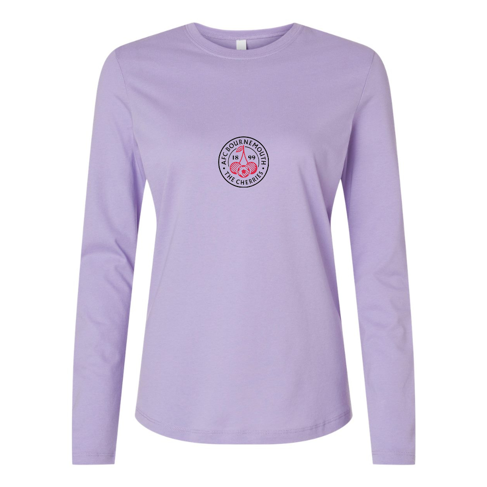 BELLA CANVAS Women’s AFC Bournemouth Soccer Logo Jersey Long Sleeve Tee