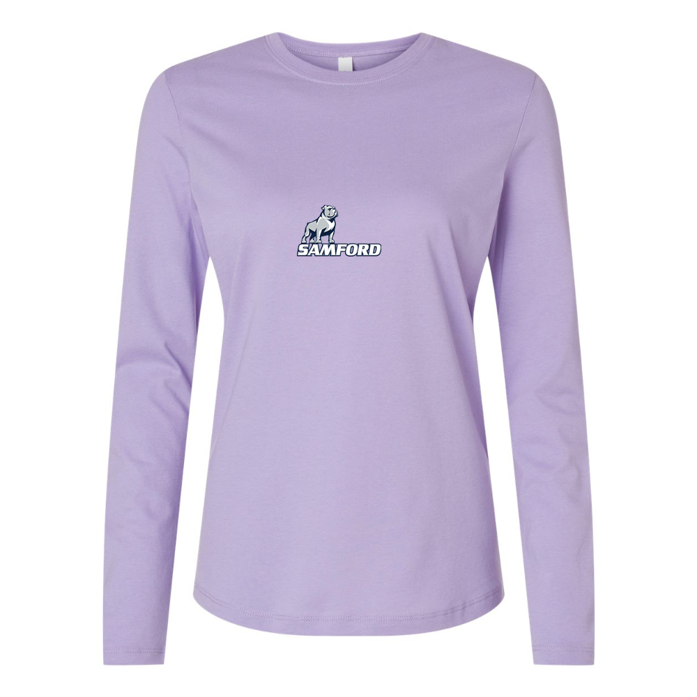 BELLA CANVAS Women’s Samford Bulldogs Logo Jersey Long Sleeve Tee