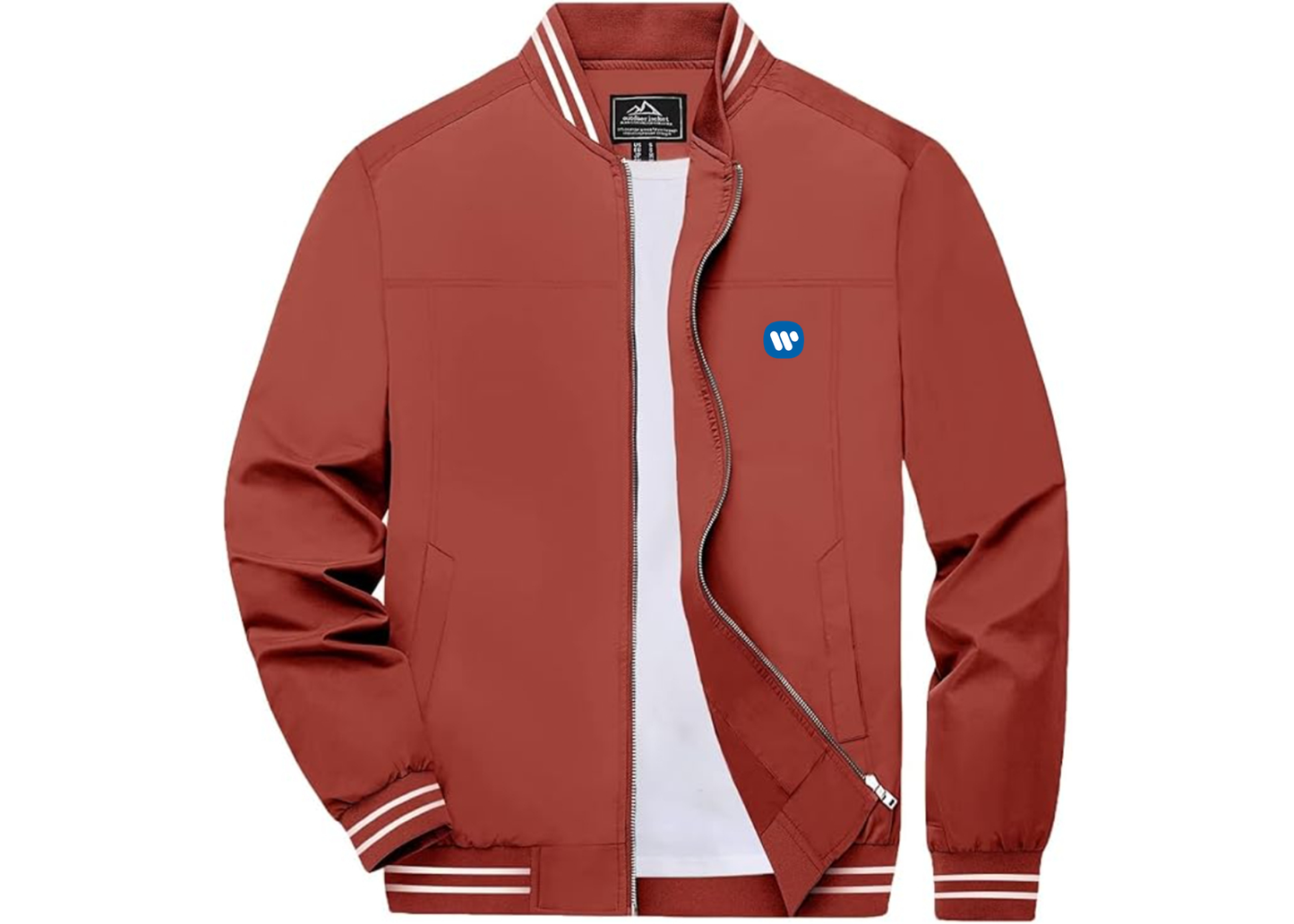 Men's WMG Lightweight Zip-Up Ribbed Collar and Cuffs Bomber Jacket