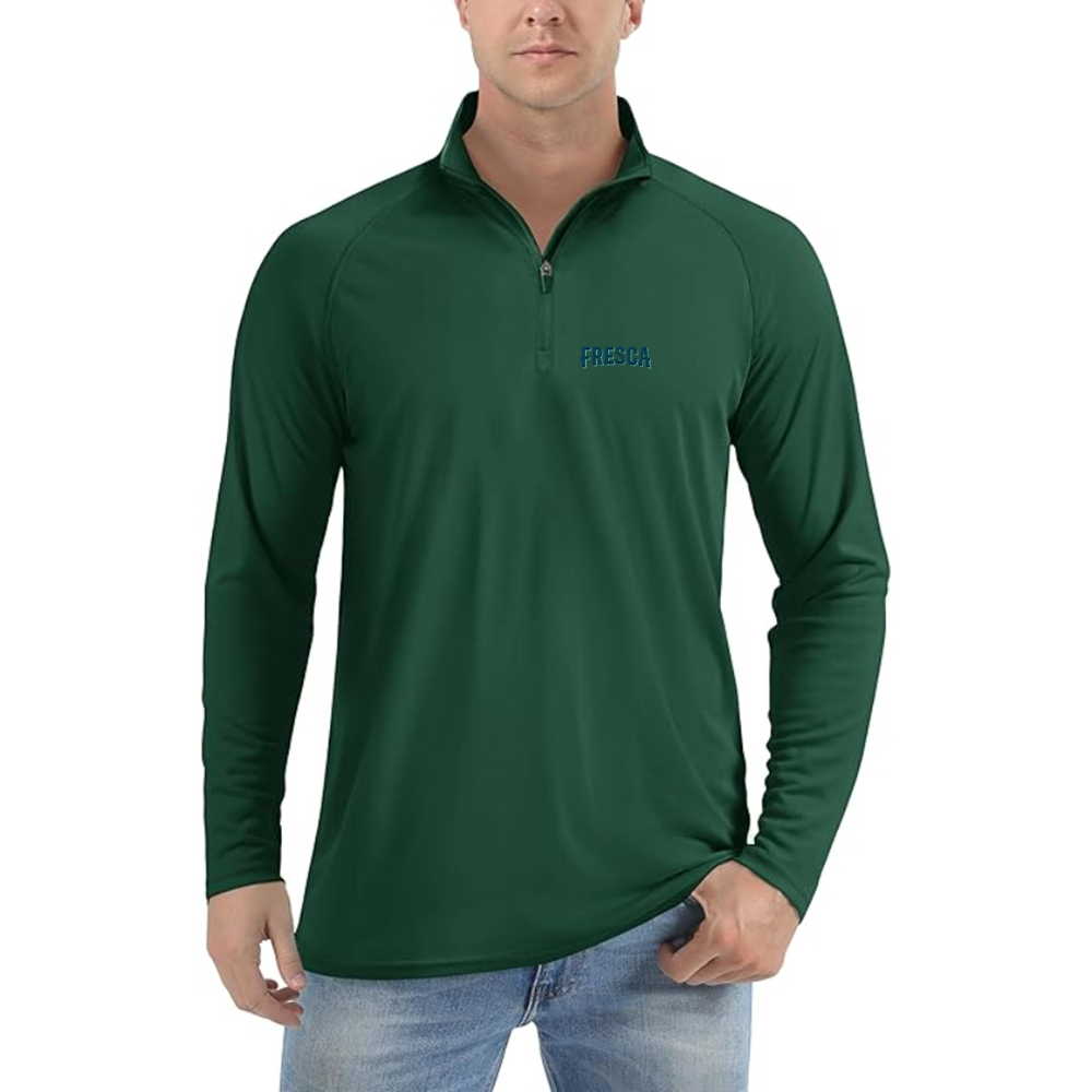 Men's Fresca Logo Lightweight Quarter-Zip Athletic Shirt Long Sleeve Performance Wear