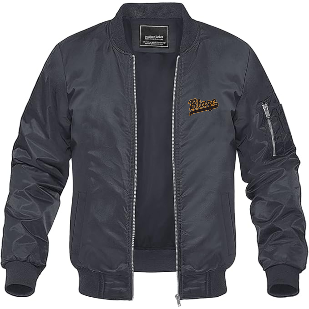 Men's Bakersfield Blaze Logo Lightweight Bomber Jacket Windbreaker Softshell Varsity Jacket Coat