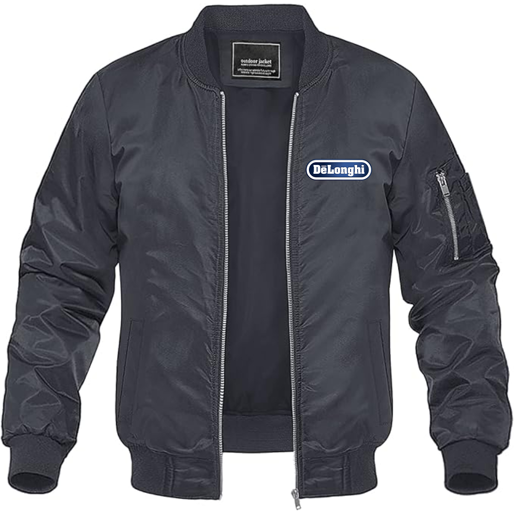 Men's DeLonghi Logo Lightweight Bomber Jacket Windbreaker Softshell Varsity Jacket Coat