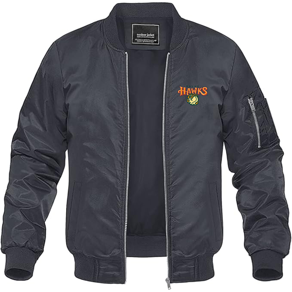 Men's Boise Hawks Logo Lightweight Bomber Jacket Windbreaker Softshell Varsity Jacket Coat