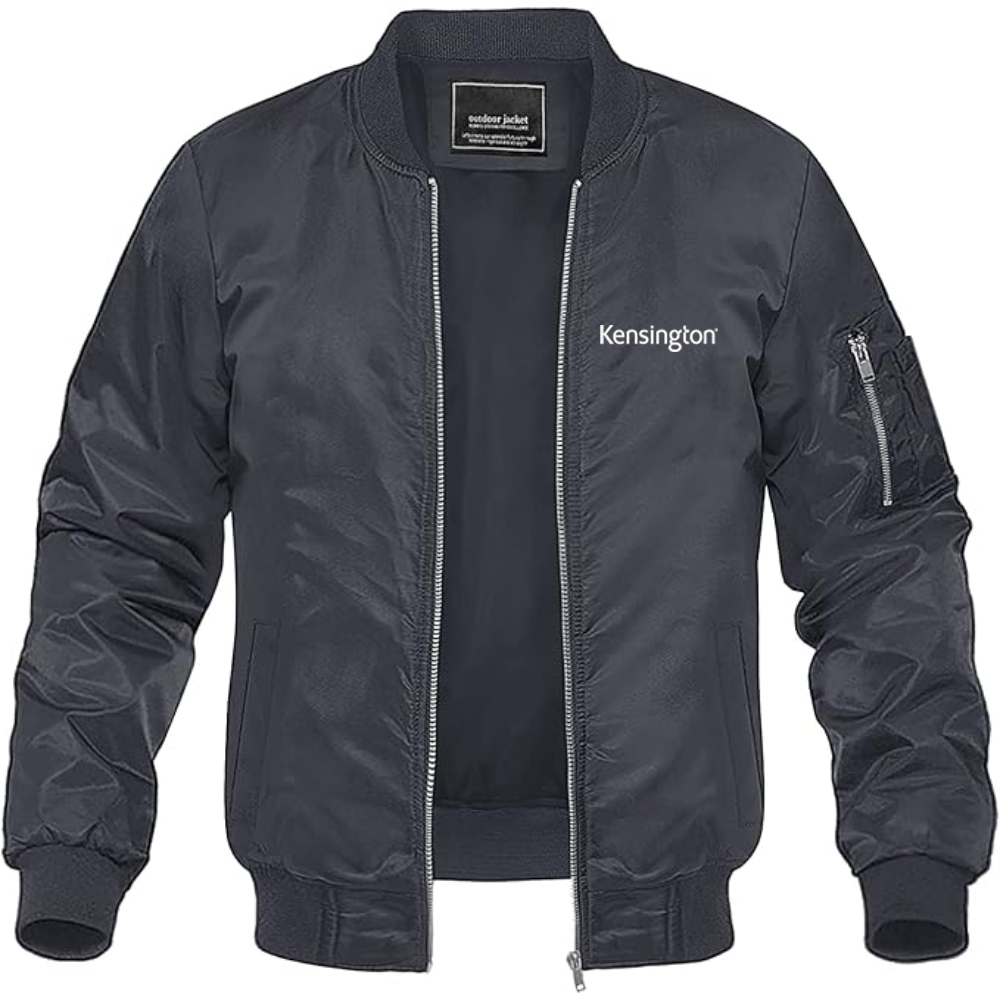Men's Kensington Logo Lightweight Bomber Jacket Windbreaker Softshell Varsity Jacket Coat