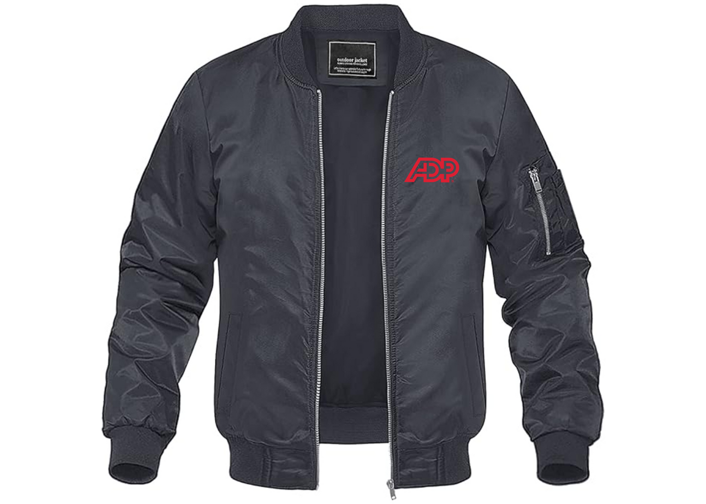 Men's ADP Logo Lightweight Bomber Jacket Windbreaker Softshell Varsity Jacket Coat