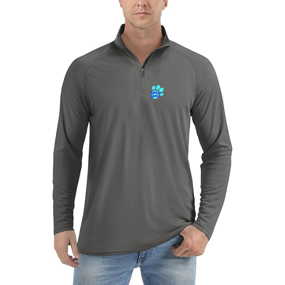 Men's Blues Clues Logo Lightweight Quarter-Zip Athletic Shirt Long Sleeve Performance Wear